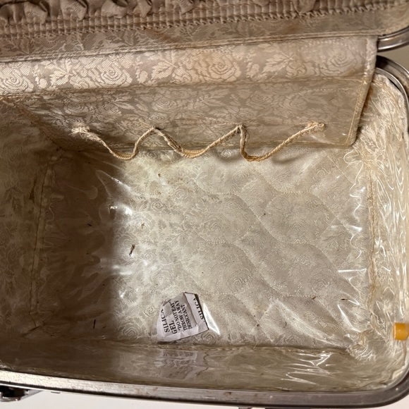 Vintage American Tourister Tiara Travel Train Case Tweedy Blue - Picture 5 of 8